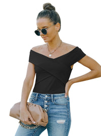 Women's fashion skinny off shoulder top