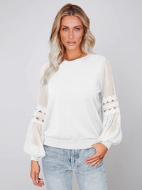 Fashionable long-sleeved round neck pullover top temperament all-match lantern sleeve T-shirt - Big ben-Boutique