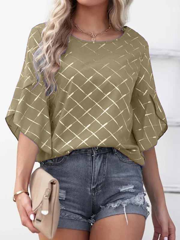 New Ladies Loose Casual Ruffle Sleeve Top T-Shirt